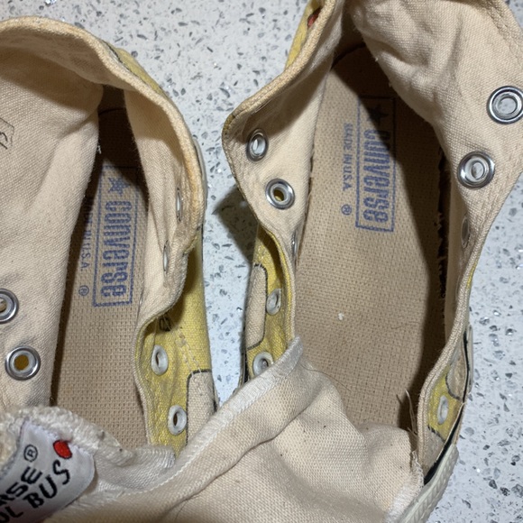 VINTAGE CONVERSE HIGHTOP SCHOOL BUS YELLOW KIDS SHOES size 13 - Picture 6 of 8